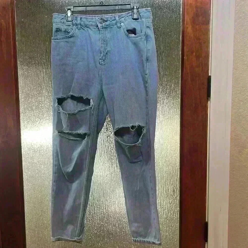 Top Shop Mom Distressed Jeans